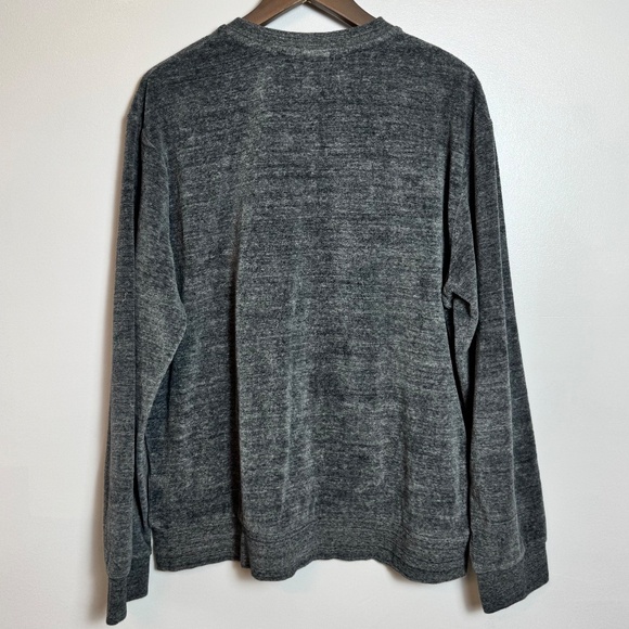 Frank & Oak Washed-Velvet Crewneck in Grey Heather Men's XL Cotton blend - Picture 3 of 12